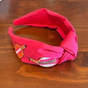 Pink Pickleball Beaded Headband